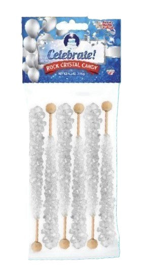 Celebrate! Rock Crystal Candy, Rock Candy Celebration 6 Count (4.2 oz) Pack