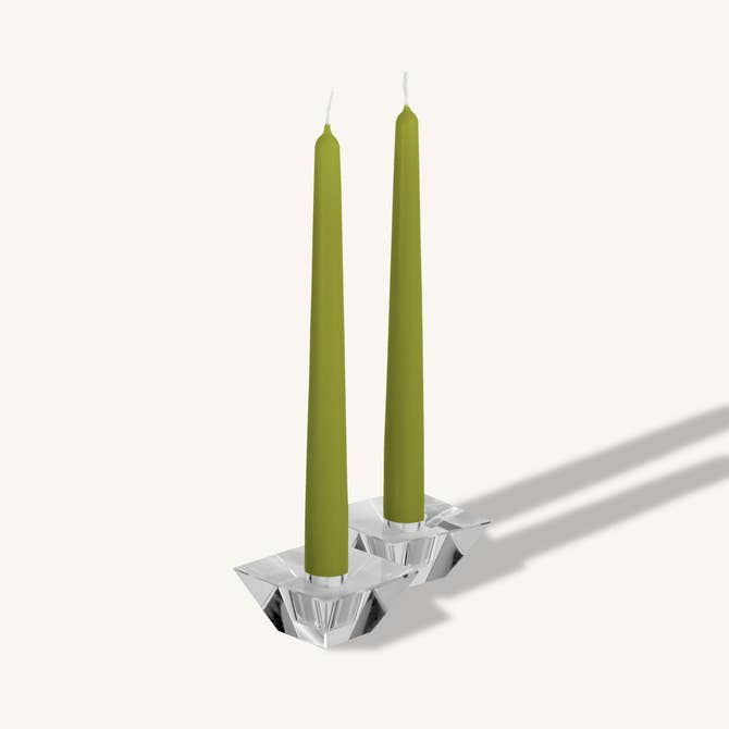 Olive Green Taper Candles - 12 Inch - 4 Pack