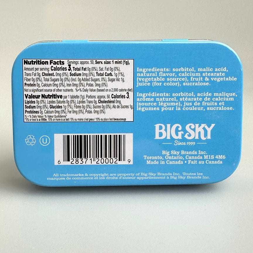 Big Sky Sugar Free Mint Candy, 1.76 Ounce (50g) Tin - 6 Count Display Tray