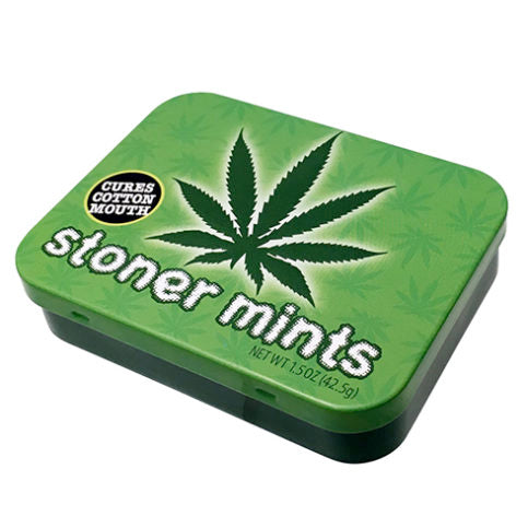 Boston America Stoner Mints Collectible Tin, 1.5 Ounce Green Mint Candy Tin - 18 Count Display Box