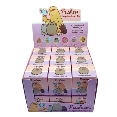 Pusheen Surprise Candy Tin Blind Box - 18 Count Display Box