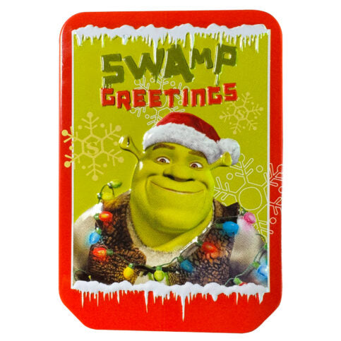 Shrek the Halls Sour Green Apple Candy, 1 Ounce Tin - 12 Count Display Box