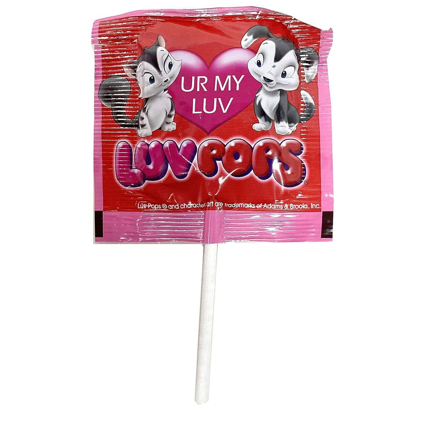 Valentines Luv Pops Intense Cherry Flavored Heart-Shaped Lollipops, 12 Ounce, 20 Count Bag