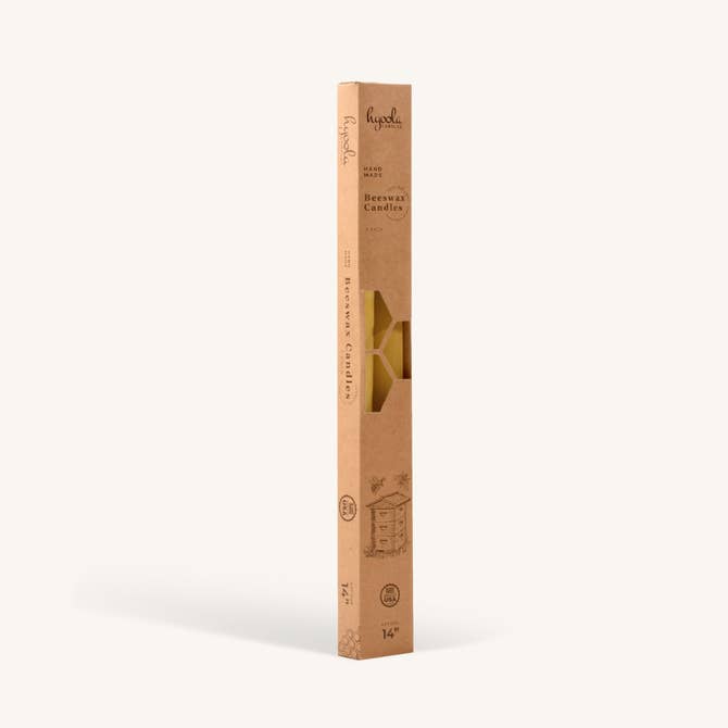 Yellow Beeswax Candles - 14 inch - 4 Pack