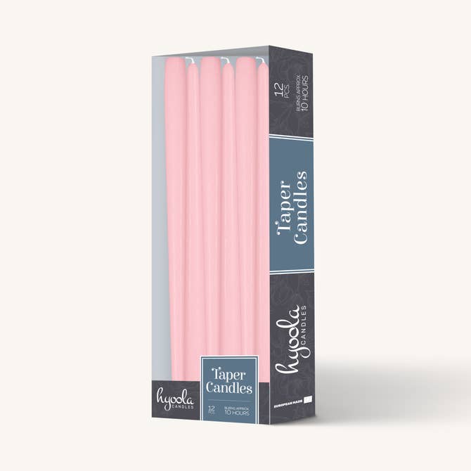 Light Pink Taper Candles - 12 Inch - 12 Pack
