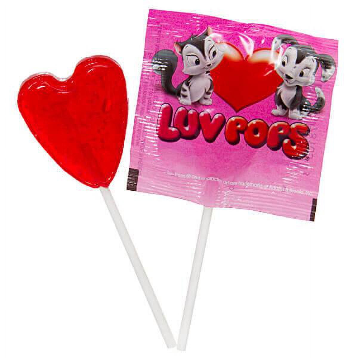 Valentines Luv Pops Intense Cherry Flavored Heart-Shaped Lollipops, 12 Ounce, 20 Count Bag