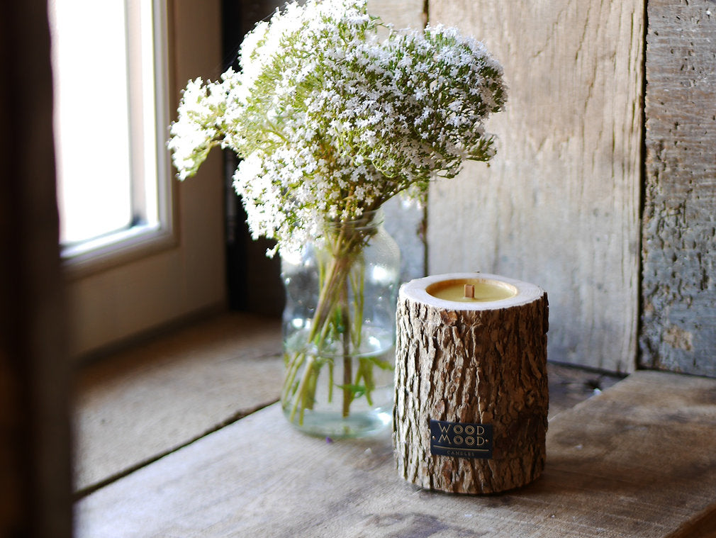 Rocky Coniferous, Original Size – rechargeable interior candle in wood