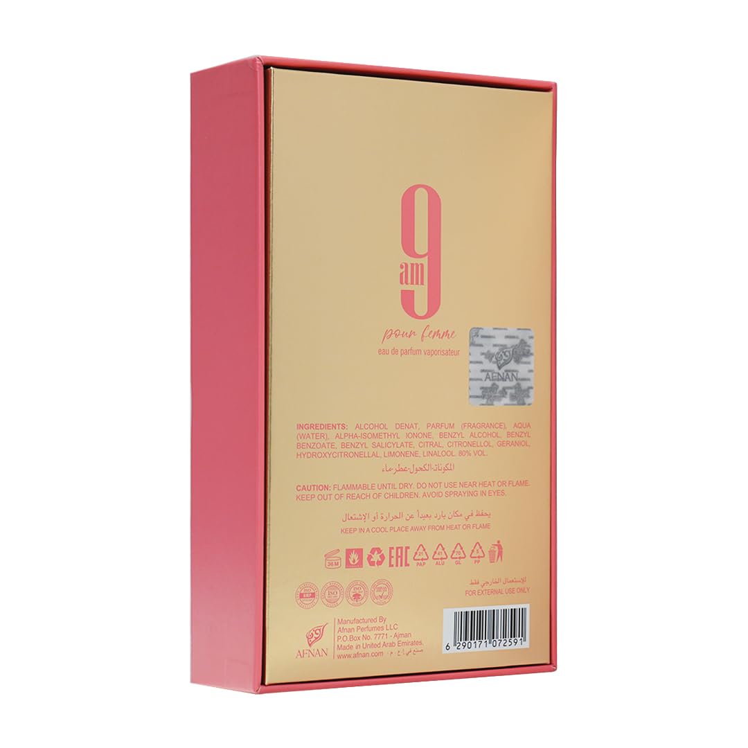 Afnan 9AM Pour Femme Eau De Parfum For Women, 100 ml