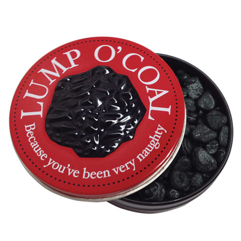 Holiday Lump O’ Coal Gum Candy, 1 Ounce Tin - 12 Count Display Box