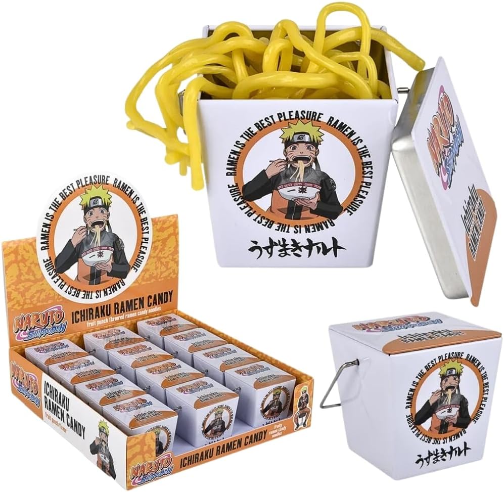 Boston America Naruto Ichiraku Ramen Candy Tin, Fruit Punch Flavor, 1 Ounce - 12 Count Display Box