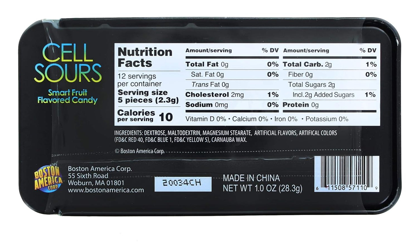 Cell Phone Sour Fruity Candy Tin, 1 Ounce - 18 Count Display Box