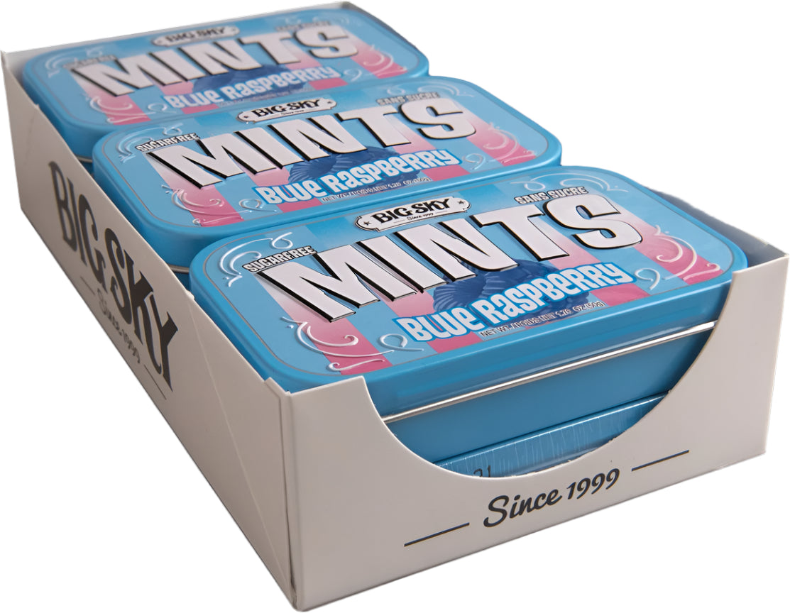 Big Sky Sugar Free Mint Candy, 1.76 Ounce (50g) Tin - 6 Count Display Tray
