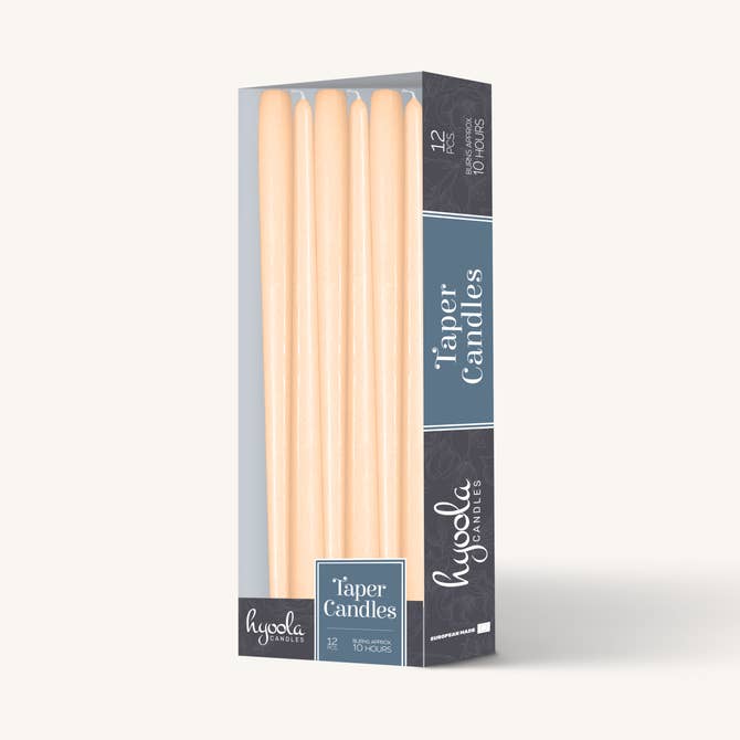 Cream Taper Candles - 12 Inch - 12 Pack