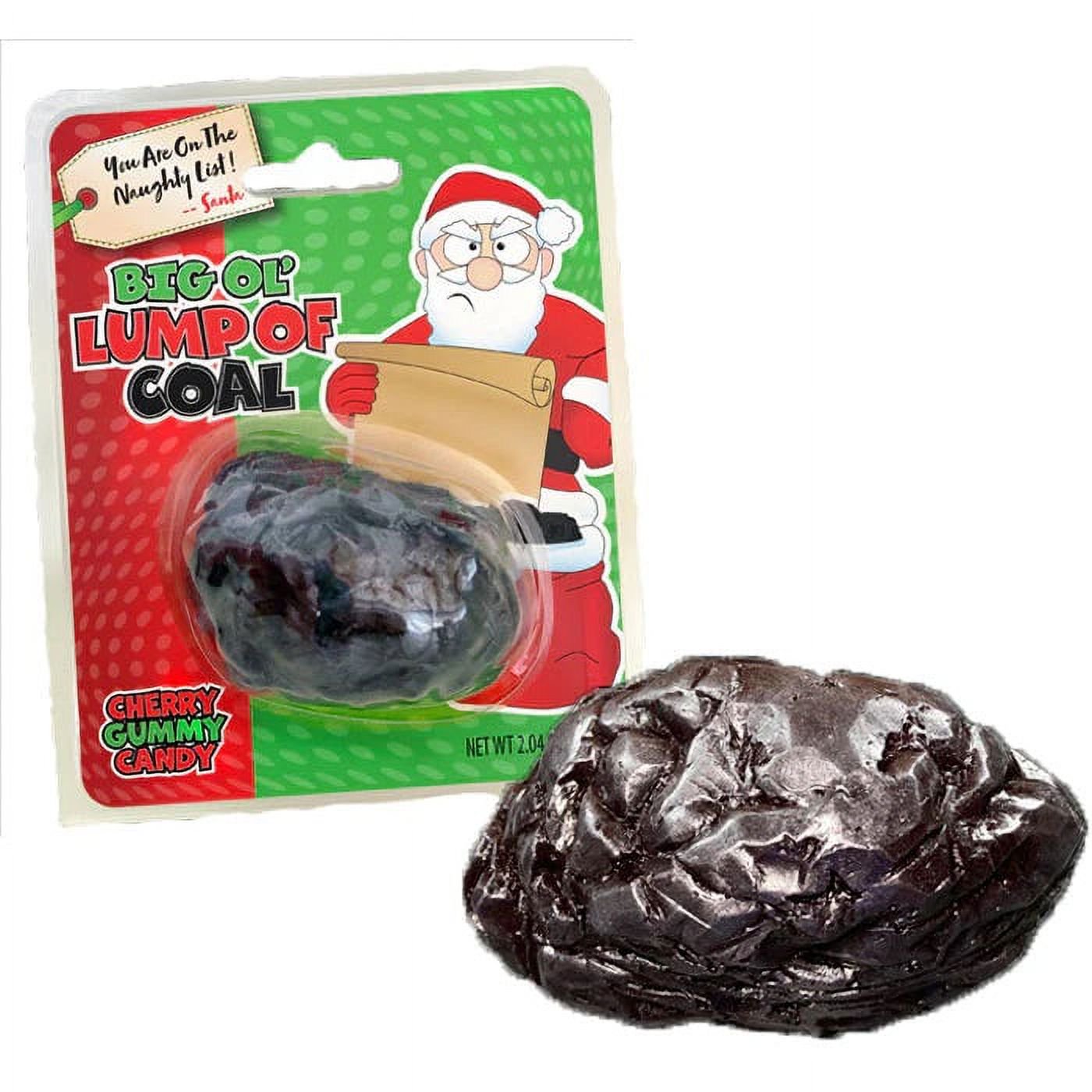 Holiday Christmas Big Ol’ Lump Of Coal Gummy Candy, Cherry Flavored Gummy, 2.04 Ounce