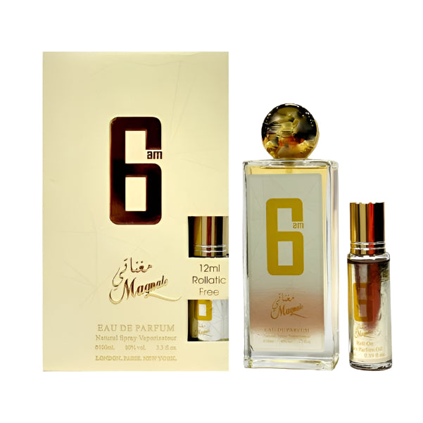 Magnate 6 AM Eau De Parfum For Women, 100 ml + Pure Oil 12 ml Bottle
