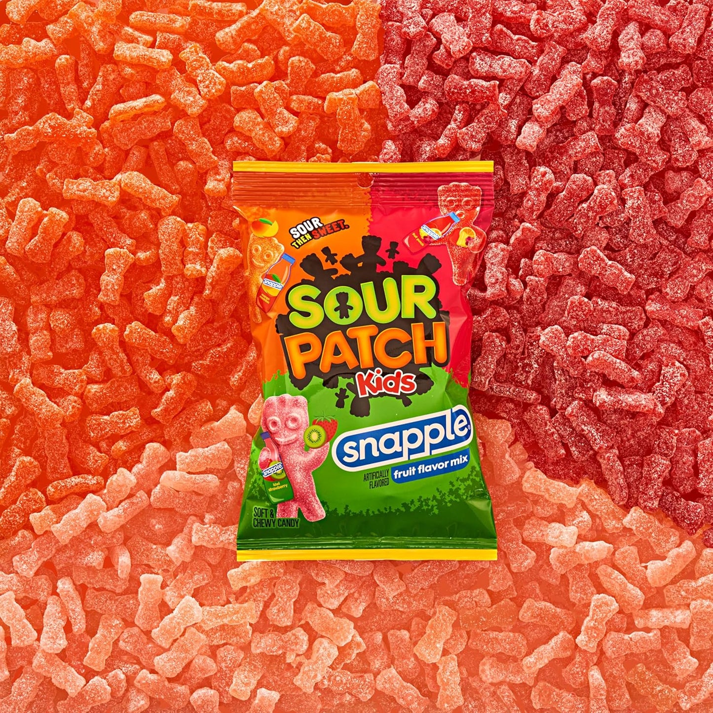 Sour Patch Kids Snapple, Fruit Flavor Mix, 3.61 Ounce Peg Bag