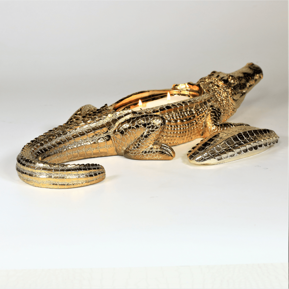 Gold Grand Alligator Scented Double Wick Candle, 14 oz