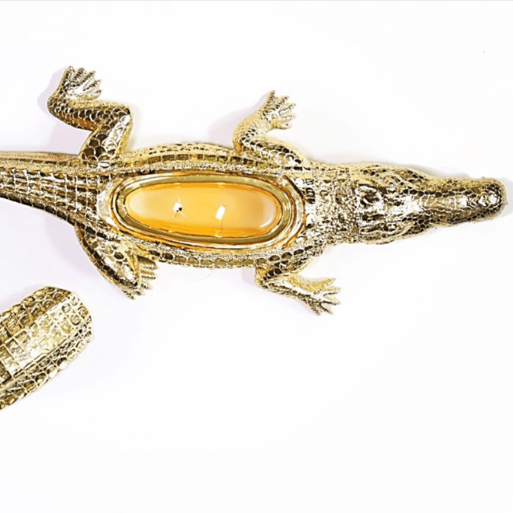 Gold Grand Alligator Scented Double Wick Candle, 14 oz