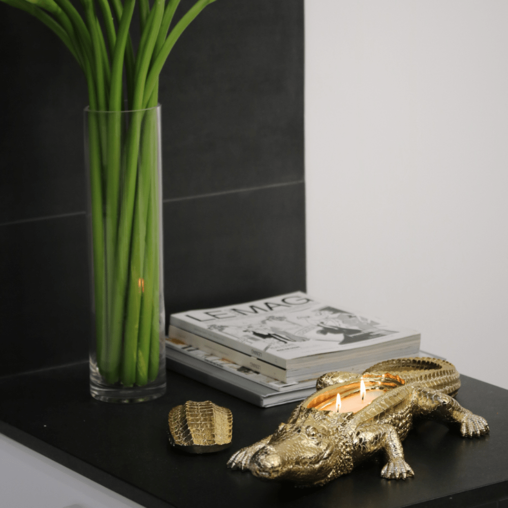 Gold Grand Alligator Scented Double Wick Candle, 14 oz