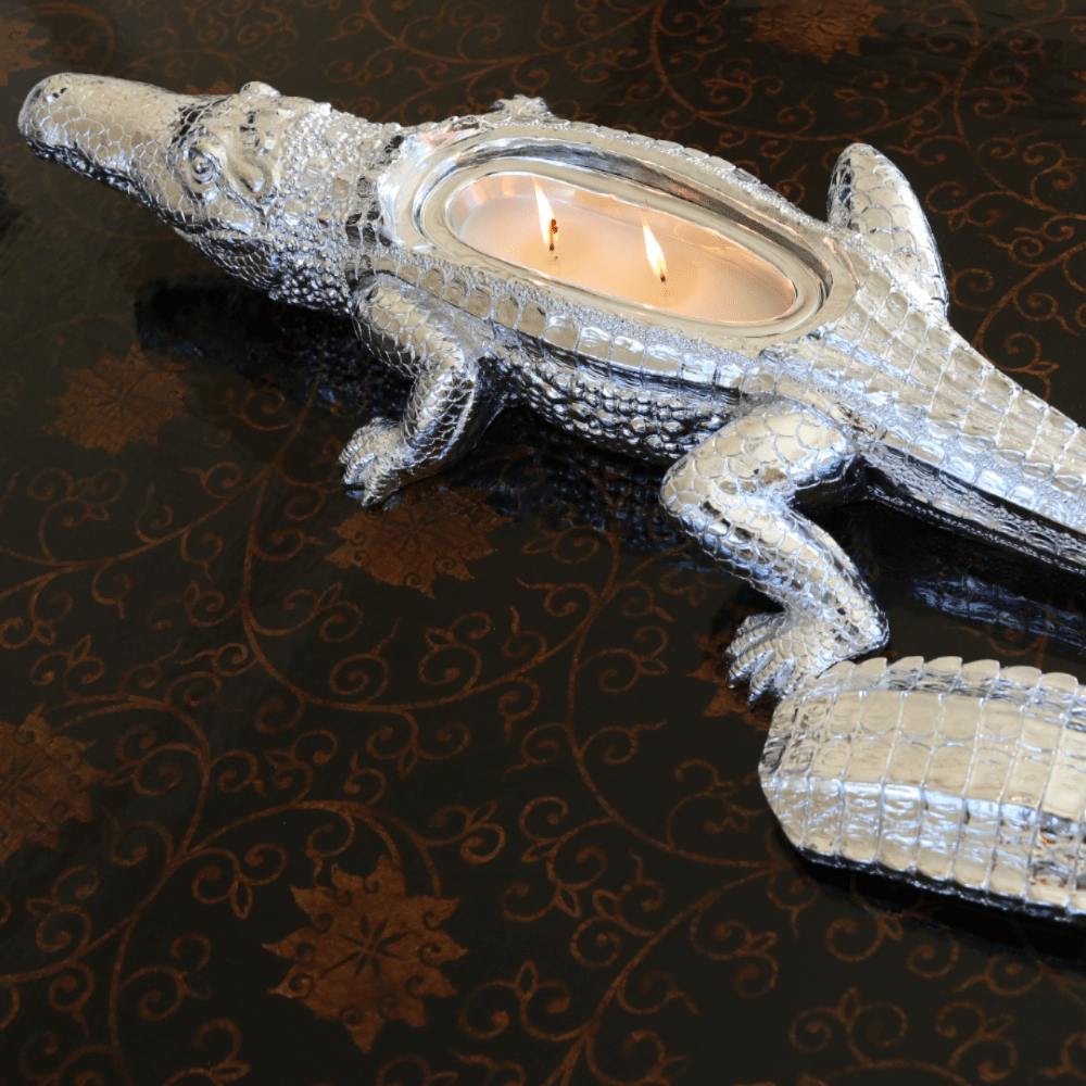 Silver Grand Alligator Scented Double Wick Candle, 14 oz