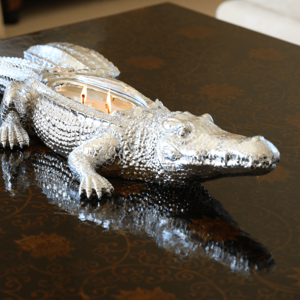 Silver Grand Alligator Scented Double Wick Candle, 14 oz