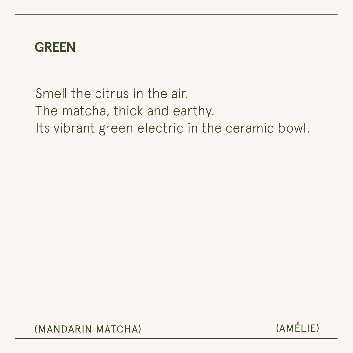 Amélie – Mandarin Matcha Candle