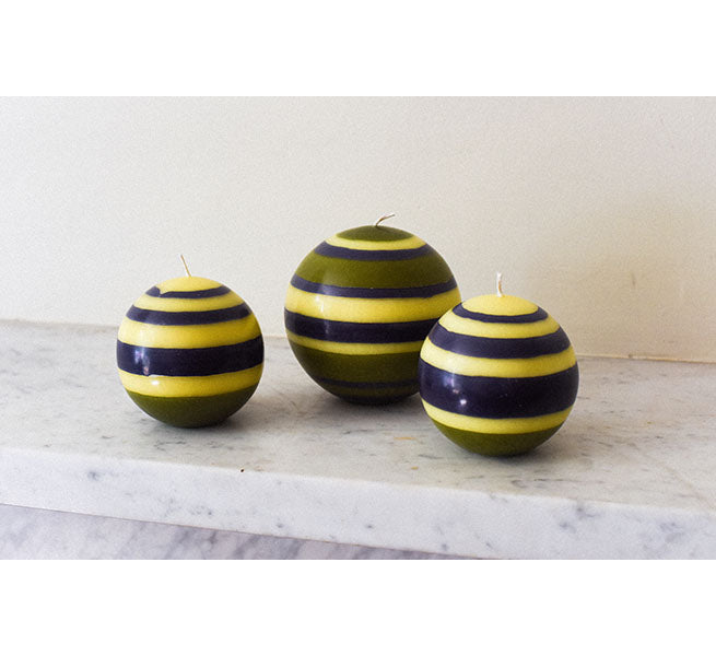 British Colour Standard Striped Ball Candles
