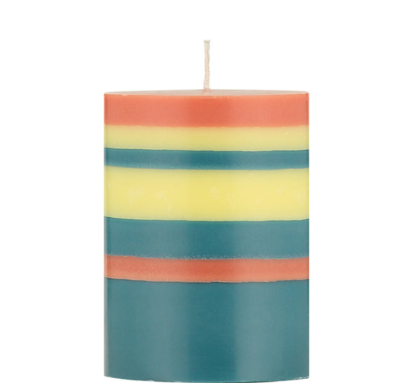 British Colour Standard Stripped Eco Pillar Candles