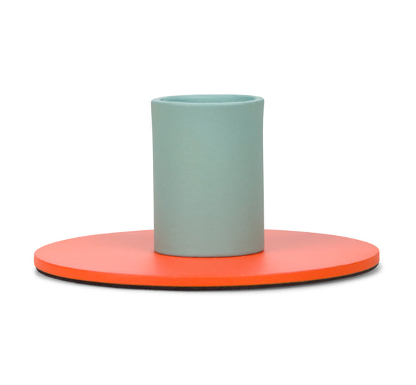 British Colour Standard Tall Two-Tone Metal Candleholders