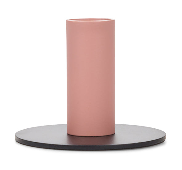 British Colour Standard Tall Two-Tone Metal Candleholders