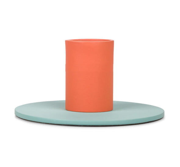 British Colour Standard Tall Two-Tone Metal Candleholders