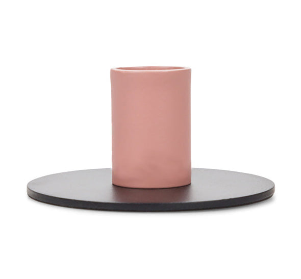 British Colour Standard Tall Two-Tone Metal Candleholders