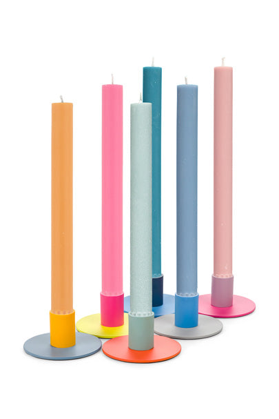 British Colour Standard Tall Two-Tone Metal Candleholders