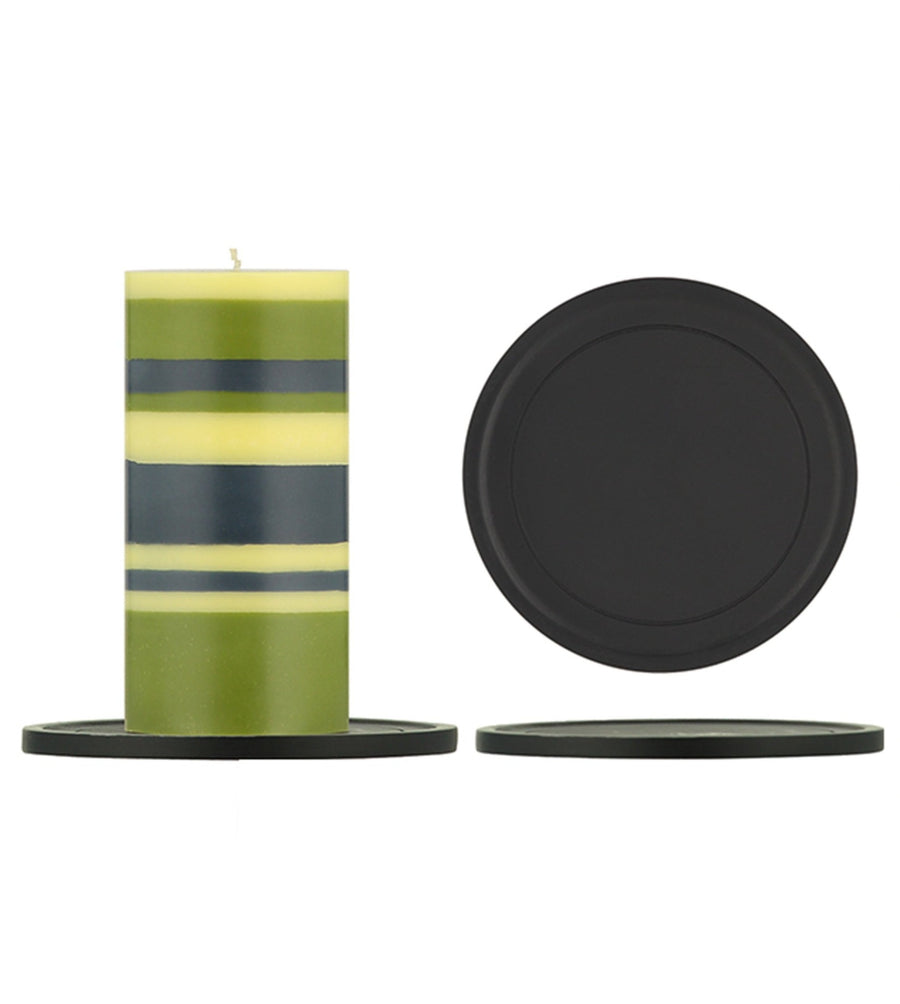 British Colour Standard Large Metal Candle Plate - Jet Black