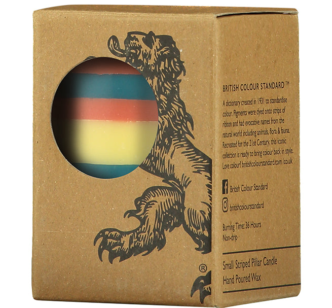 British Colour Standard Stripped Eco Pillar Candles