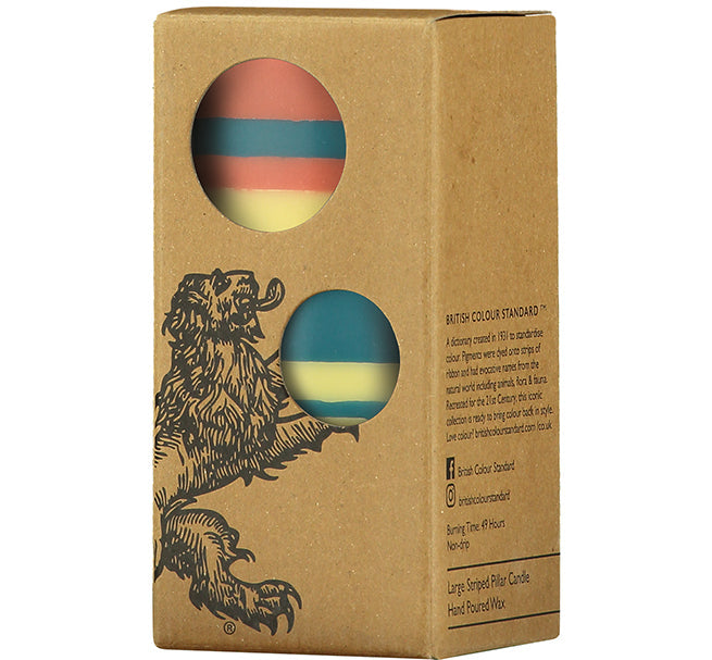 British Colour Standard Stripped Eco Pillar Candles