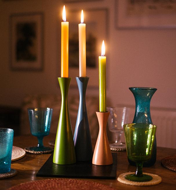 British Colour Standard Wooden Candle Holder