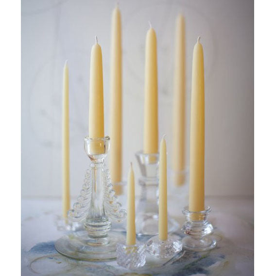 Mole Hollow Candles, Beeswax Taper Candles, Set of 12