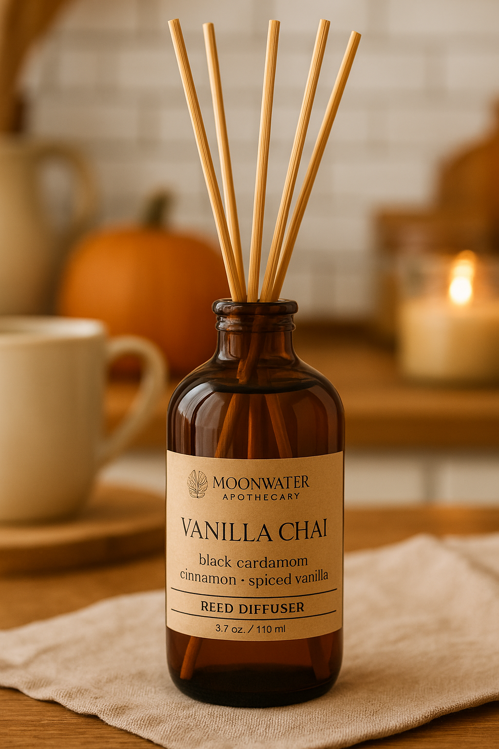 Vanilla Chai - REED DIFFUSER & ROOM SPRAY -- Spiced, Sweet Cream Aroma. by Moon Water Apothecary!