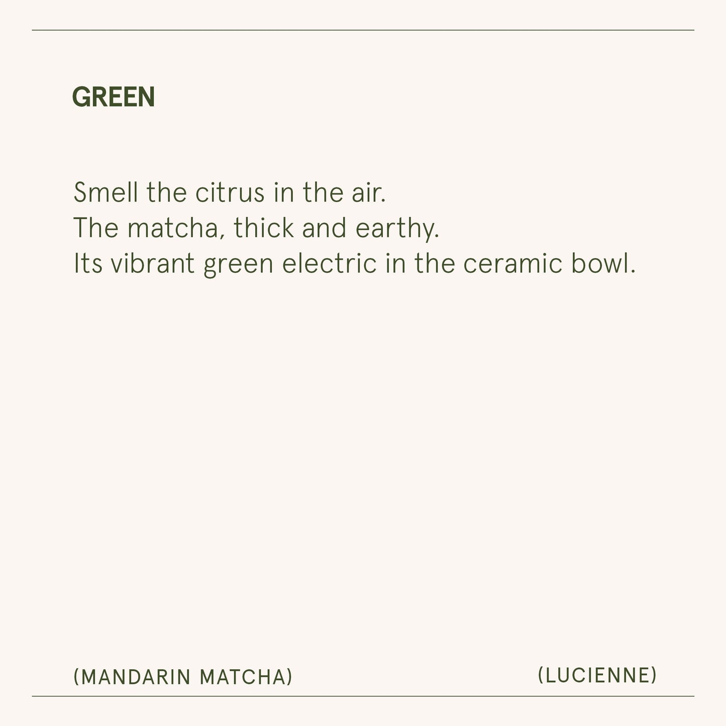 Lucienne - Mandarin Matcha Candle