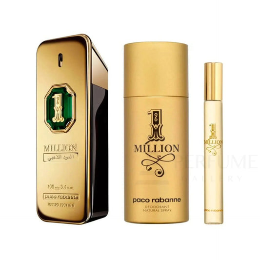 1 Million Gold Oud By Paco Rabanne For Men 3Pcs Set Parfum Spray