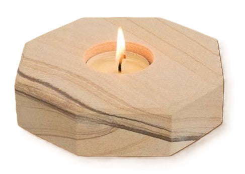 Picture Sandstone Thick Slab Tea Light Candle Holder