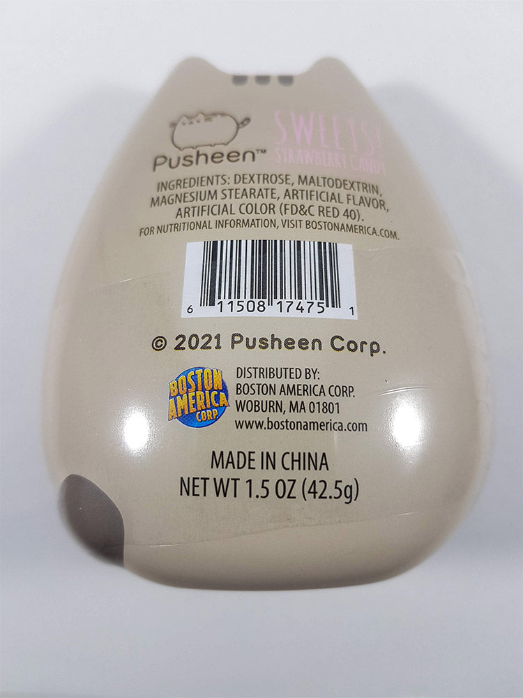 Boston America Pusheen Strawberry Sweets Candy in Collectible Tin, 1.5 Ounce Sweet Strawberry Treat Shaped Candies - 12 Count Display Box