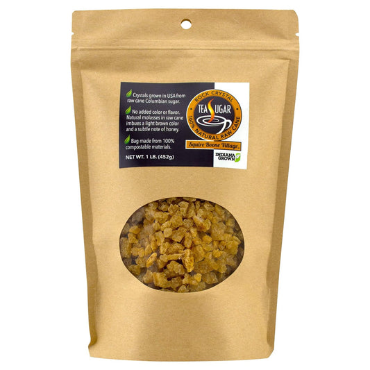 100% Natural Cane Rock Crystal Tea Sugar, 1 LB Resealable Bag