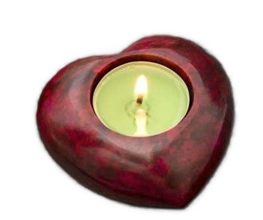 Hand Carved Soapstone Terra Lights, Heart Tea Light Holder