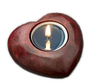 Hand Carved Soapstone Terra Lights, Heart Tea Light Holder