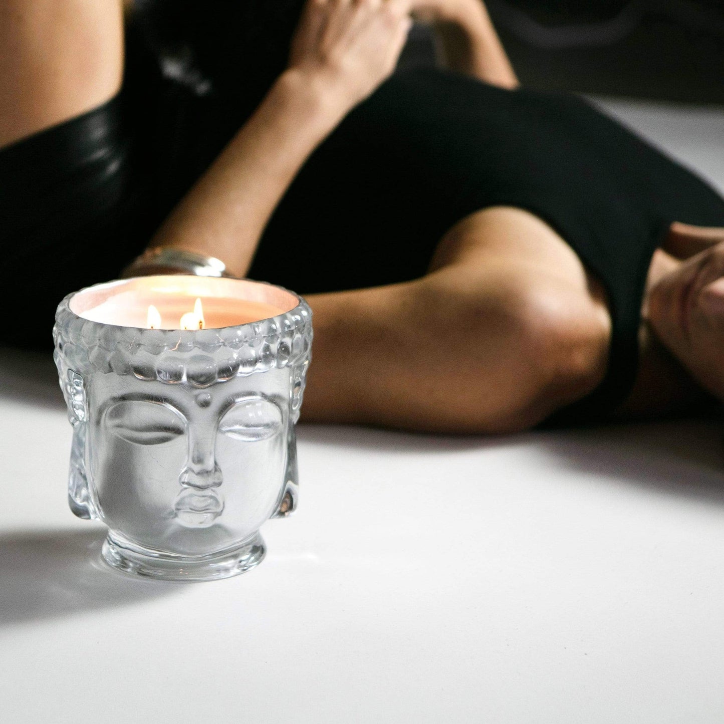 Supernova Pure Silver Glass Buddha, 24K Gold, 3 Wick Scented Candle, 40 oz