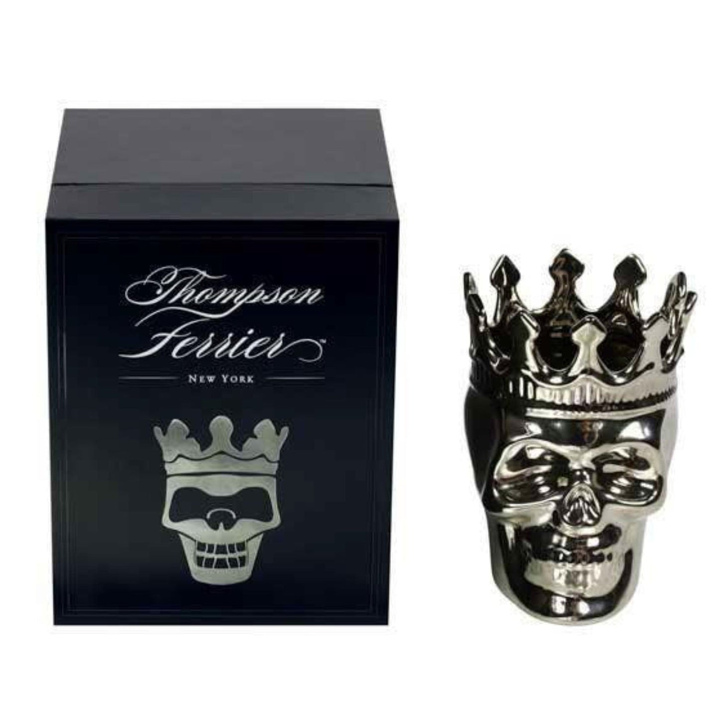 Silvertone Maximilien Skull Candle, 23.3 oz. - The Aroma Scent