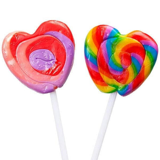 Valentine Teeny Swirled Heart Lollipops - 48 Count Display Box