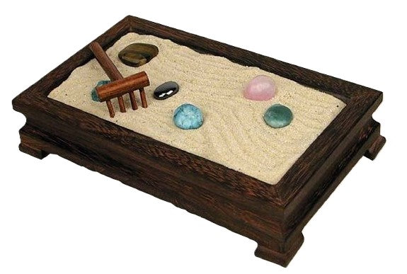 Squire Boone Zen Garden Kit for Desk with Gemstones